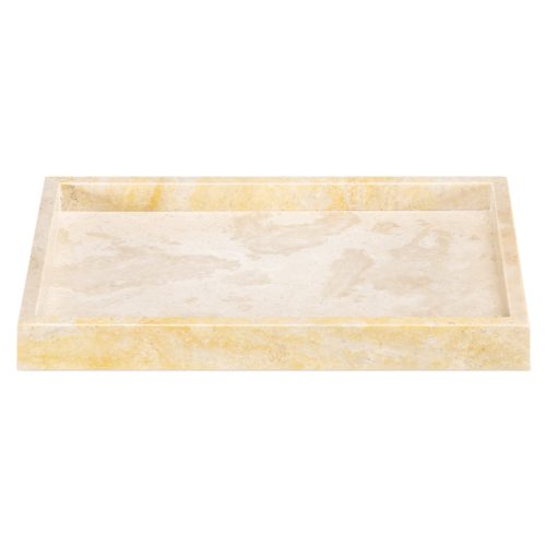 Tava travertin Navaris, 30x20x3 cm, decor/organizare, bej, piatra naturala