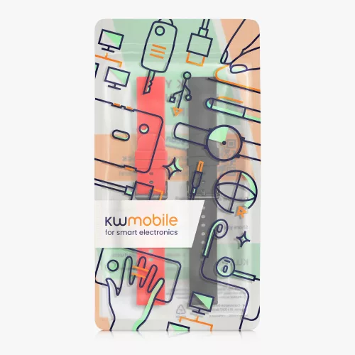 Set 2 curele kwmobile pentru IOWODO R5/R3 Pro, Silicon, Negru/Rosu, 58169.03
