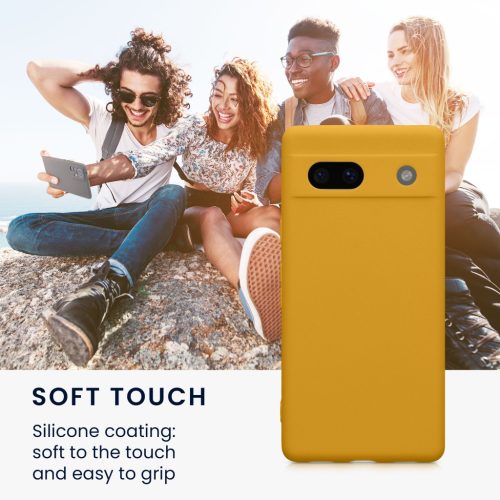 Husa Kwmobile pentru Google Pixel 7a, Portocaliu, Silicon, 61598.191