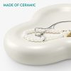 Tava ceramica Navaris, design abstract Cloud, 24x16.5x3 cm, pentru bijuterii, alb, ceramica
