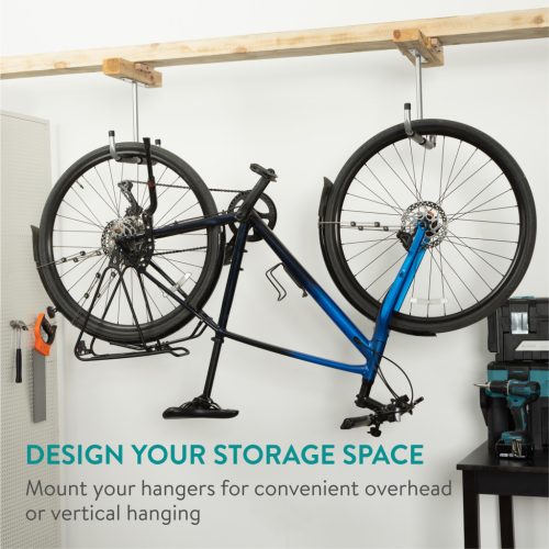 Set 2 carlige depozitare Navaris, 42x29.5 cm, tavan/perete, pentru sarcini mari, negru, otel