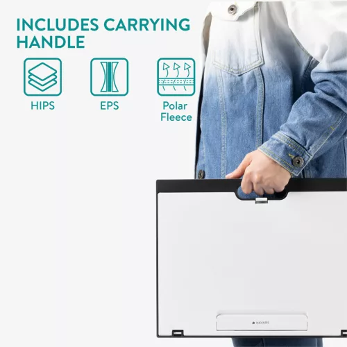Masa reglabila laptop Navaris, suport 9 unghiuri, pentru birou si acasa, negru, plastic/textil