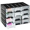 Cutie organizare Navaris cu 12 sertare interconectabile, 5.9x3.4x1.9 cm, montaj perete, gri, plastic