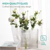 Vaza din sticla Navaris Ribbed, forma ondulata, 18.5x12x20 cm, transparent, sticla