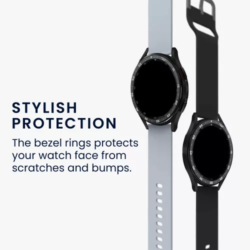 Rama cadran Kwmobile pentru Samsung Galaxy Watch 6 Classic, Negru/Argintiu, Aluminiu, KWM000024TK001C