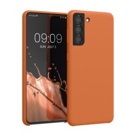   Husa Kwmobile pentru Samsung Galaxy S21, Portocaliu, Silicon, KWM000012BT071C