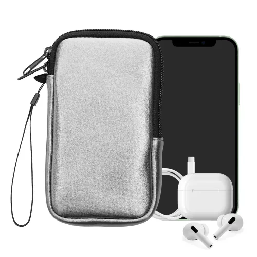 Husa Universala Kwmobile pentru telefon, Marime M - 5.5 inch, Argintiu, Neopren, KWM0000099O170C