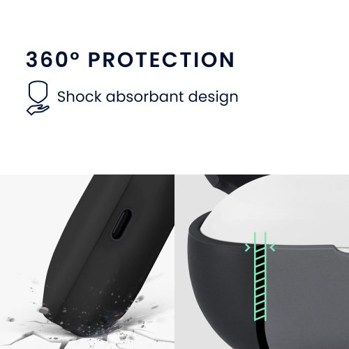 Husa Casti Kwmobile pentru Xiaomi Redmi Buds 5, Negru, Silicon, KWM0000251H001C