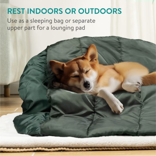 Sac de dormit exterior pentru caini Navaris, 100x100 cm, verde, NAV0000273Q001C