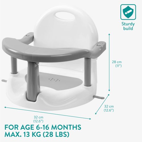 Scaun baie bebelusi Navaris, 6-16 luni, 32x32x28 cm, stabil, albastru, plastic