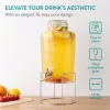 Dozator bauturi Navaris, 8L, cu stand metalic si robinet inox, sticla, NAV0000111Q002C