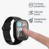 Set 2 Huse Kwmobile cu sticla securizata pentru Xiaomi Redmi Watch 3 Active / Redmi Watch 3 Lite, Negru/Albastru inchis, Plastic, KWM000024ZD003C