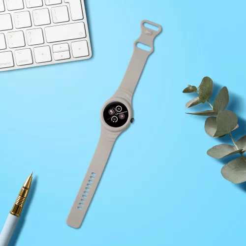 Curea Kwmobile pentru Google Pixel Watch 2/Pixel Watch, Gri, Silicon, KWM000025GT002C