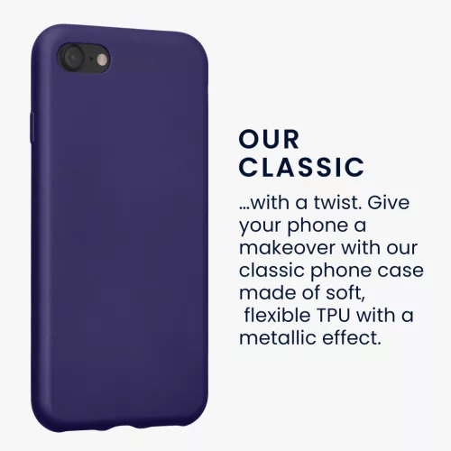 Husa Kwmobile pentru Apple iPhone SE (2022)/iPhone SE (2020)/iPhone 8, Albastru, Silicon, KWM0000085R014C