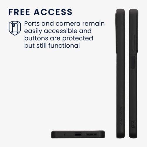 Husa Kwmobile pentru Motorola Moto G24/Moto E14/Moto G04, Maro/Negru, Lemn/Silicon, KWM000022RR001C