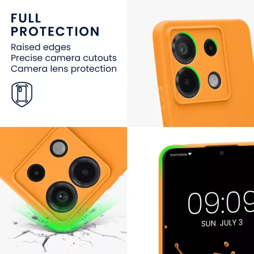 Husa Kwmobile pentru Xiaomi Redmi Note 13 Pro 5G, Portocaliu, Silicon, KWM000020LD026C
