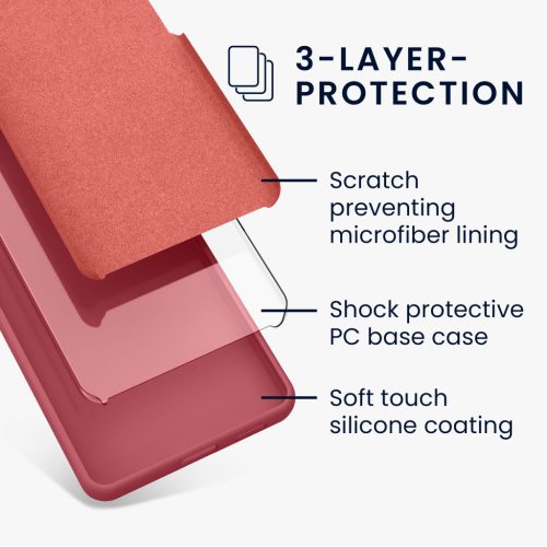 Husa Kwmobile pentru Samsung Galaxy S24 FE, Roz inchis, Silicon, KWM000021WA010C