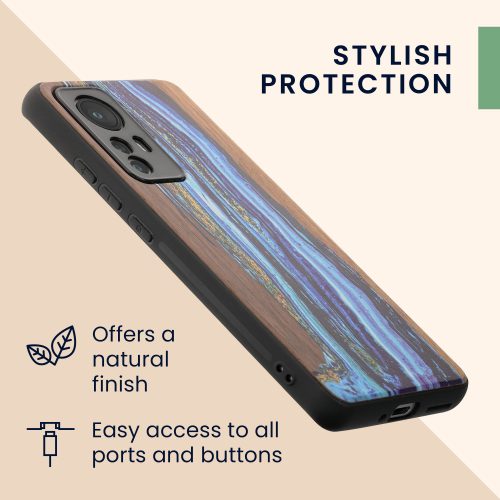 Husa Kwmobile pentru Xiaomi 12/12X, Lemn, Multicolor, 56788.07