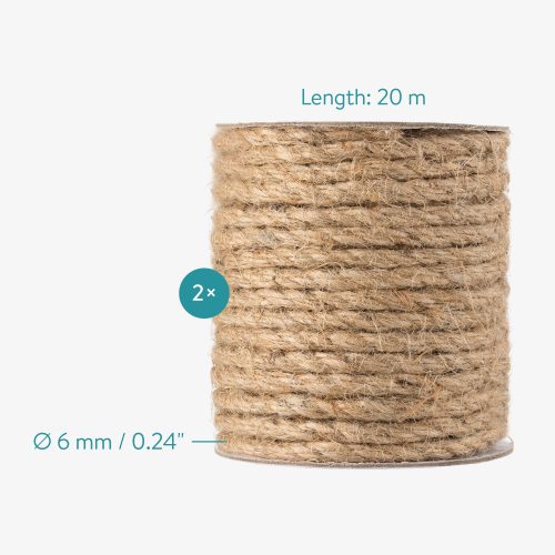 Set 2 franghii de iuta Navaris 20m pentru pisici, 59580.200
