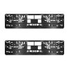 Set 2 suporturi placuta inmatriculare Navaris, 52x11 cm, fara perforare, PP, negru, polipropilena