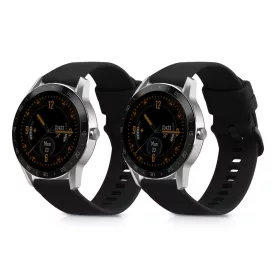   Set 2 curele kwmobile pentru Blackview X1 Smartwatch, Silicon, Negru, 58170.04
