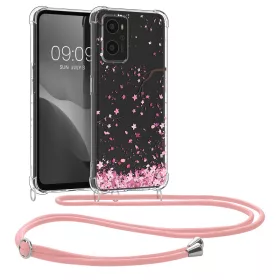   Bumper kwmobile pentru OPPO A76, Silicon, Transparent/Roz, 60042.01