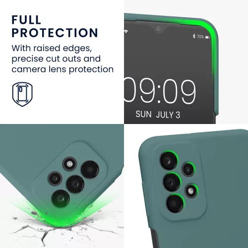 Husa kwmobile pentru Samsung Galaxy A23 /Galaxy A23 5G, Silicon, Verde, 57829.207