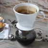 Filtru cafea Creano din portelan, marimea 4, pentru filtre 1x4, baza stabila, alb