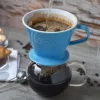 Filtru cafea Creano din portelan, marimea 4, pentru filtre 1x4, baza stabila, albastru