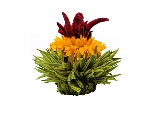 Set cadou Creano ErbluhTee, cutie magnetica neagra + 6 bile ceai infloritor mix, ceai alb/negru/verde