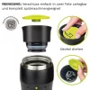 Cana termos Creano Design Travel Mug, 420 ml, inox, etansa, deschidere 360, verde