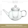Ceainic din sticla Creano, 0,8 L, cu infuzor din sticla si capac, pentru ceai vrac