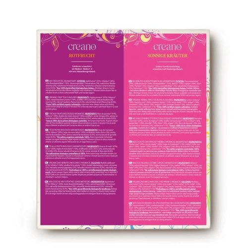 Set Cadou Ceai Bio Creano, 90 plicuri, 9 sortimente, fructe si plante, 180 g