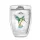 Pahar termic Creano Hummi, 250 ml, sticla borosilicata, perete dublu, decor colibri verde