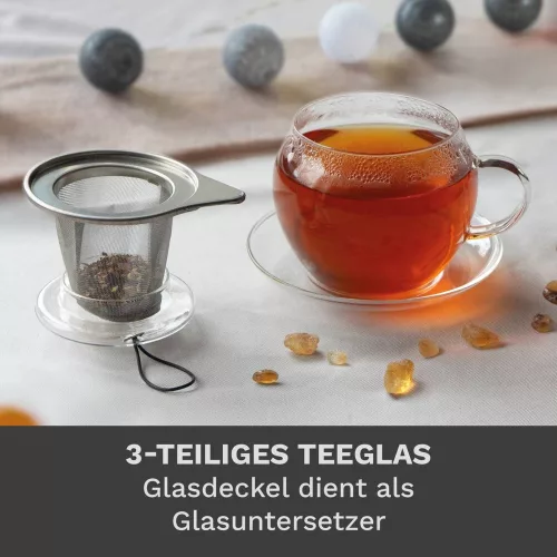 Cana pentru ceai Creano Jumbo, 450 ml, sticla borosilicata, cu maner