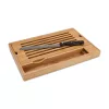 Set taiere paine Rominox Krumel, tocator bambus, tava firimituri detasabila, cutit, 38 x 25 cm