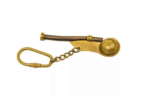 Breloc Giftdeco KEY-0133, alamă și cupru, 9 x 1,5 cm, stil nautic