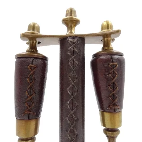 Lupă Giftdeco MIS-0742, alamă, sticlă și piele, 18 x 7,5 x 3,5 cm, stil retro, clasic