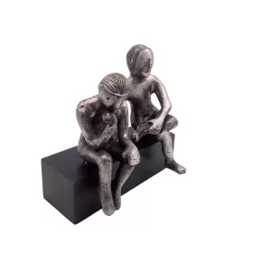   Figurină decorativa Divine Dekor, aluminiu și lemn, înălțime 18 cm, stil modern