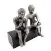 Figurină decorativa Divine Dekor, aluminiu și lemn, înălțime 18 cm, stil modern