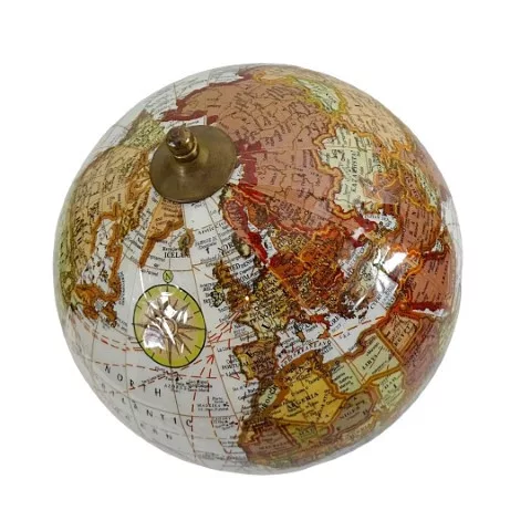 Glob decorativ Giftdeco GLB-0096B, alamă, plastic și lemn, 12 x 12 x 27 cm, stil colonial, clasic