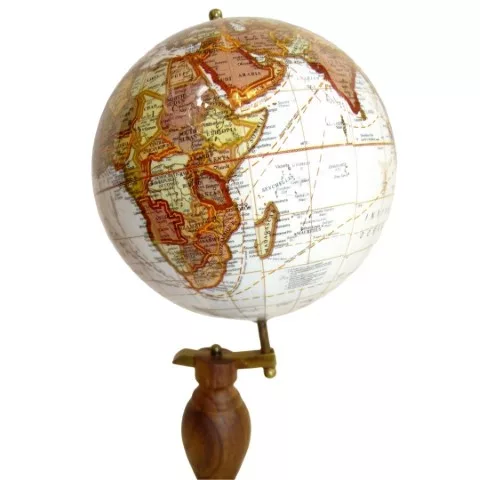 Glob decorativ Giftdeco GLB-0096B, alamă, plastic și lemn, 12 x 12 x 27 cm, stil colonial, clasic