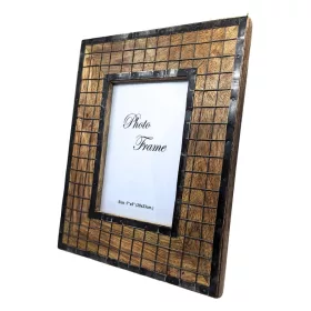   Ramă foto Giftdeco A-1639, pentru fotografie 13 x 18cm, lemn de mango și metal, 28 x 22,5 cm