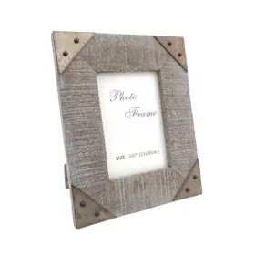   Ramă foto Giftdeco, pentru fotografie 13 x 18cm, lemn de mango și metal, 27,5 x 22,5 cm