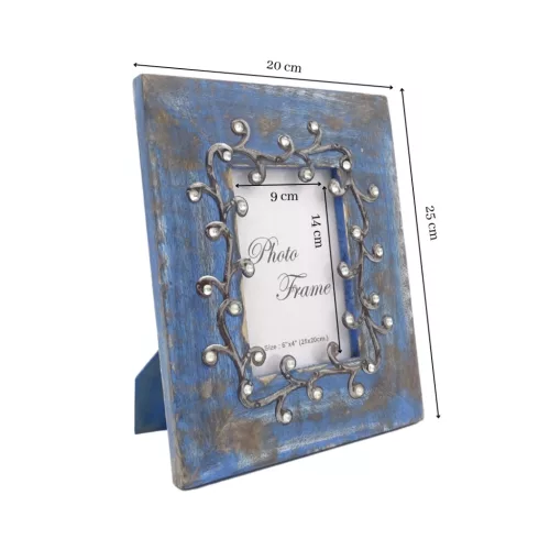 Ramă foto Giftdeco, pentru fotografie 15 x 10cm, lemn de mango și metal