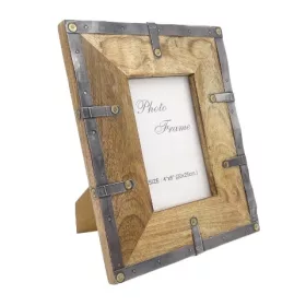   Ramă foto Giftdeco, pentru fotografie 10 x 15cm, lemn de mango și metal