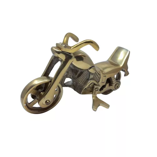 Machetă motocicletă cruiser Giftdeco N-2784, aluminiu, finisaj alamă antică, 23 x 14 cm