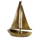 Machetă navala Giftdeco N-3670, aluminiu, înălțime 38 cm, lățime 28 cm, stil nautic, minimalist, modern