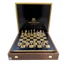 Set sah Manopoulos S34, alamă, metal și lemn, înălțime 6,5 cm