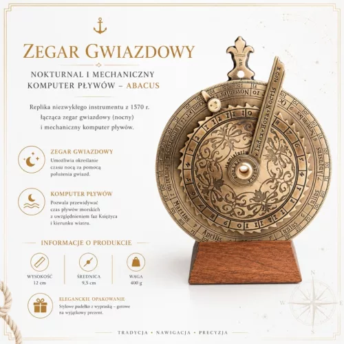 Ceas decorativ Hemisferium H31, alamă, înălțime 12 cm, diametru 9,5 cm